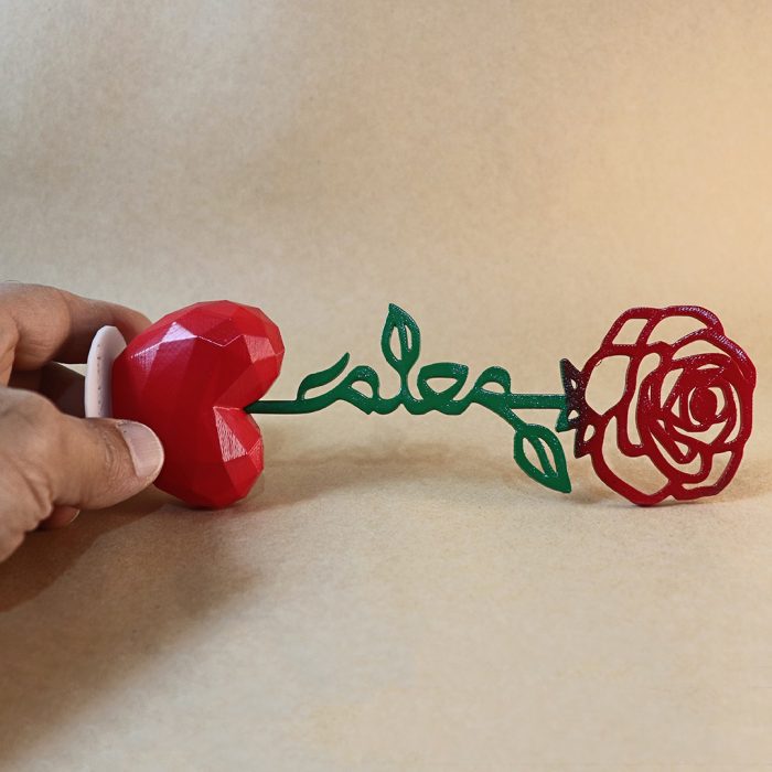 استند قلب و گل رز طرح معلم - تصویر 2