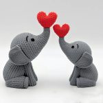 فیل قلبی طرح بافتنی